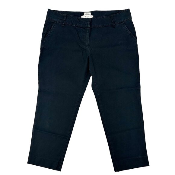 Old Navy Womens Black StretchMid Rise Flap Pocket Crop Pant Size 10 - Picture 1 of 6